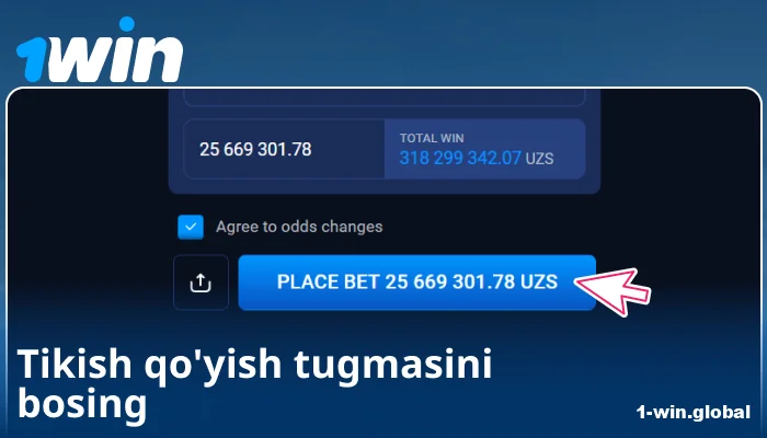 1Win UZ dagi tikishingizni tasdiqlang