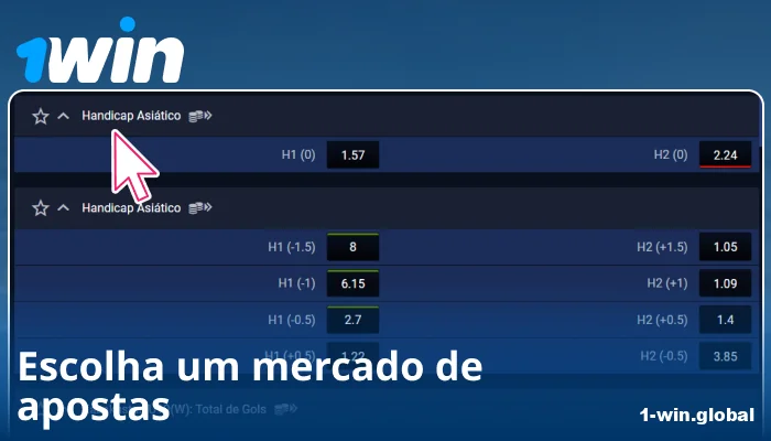 Escolha um mercado de apostas no 1Win Brasil