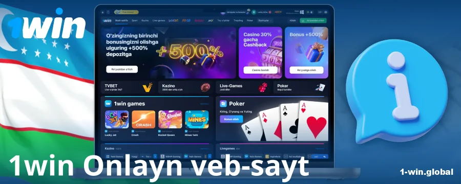 1Win O‘zbekiston kazinosi haqida ma'lumot