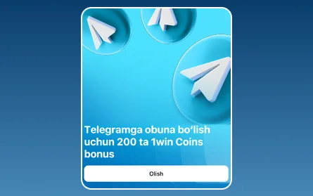 1Win UZ kazinosida Telegramga obuna bo‘lish