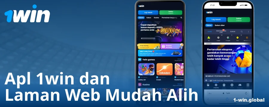 Aplikasi mudah alih untuk pemain 1Win