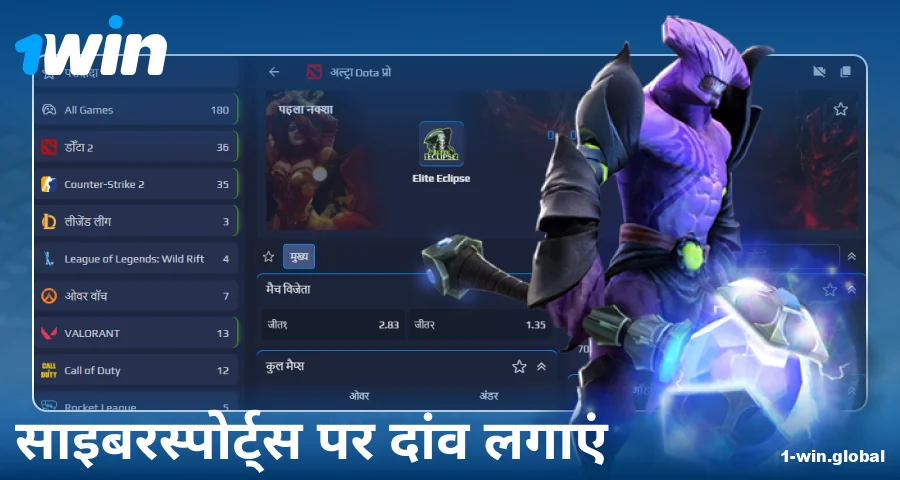 भारतीय बेटर्स के लिए 1Win ई-स्पोर्ट्स बेटिंग