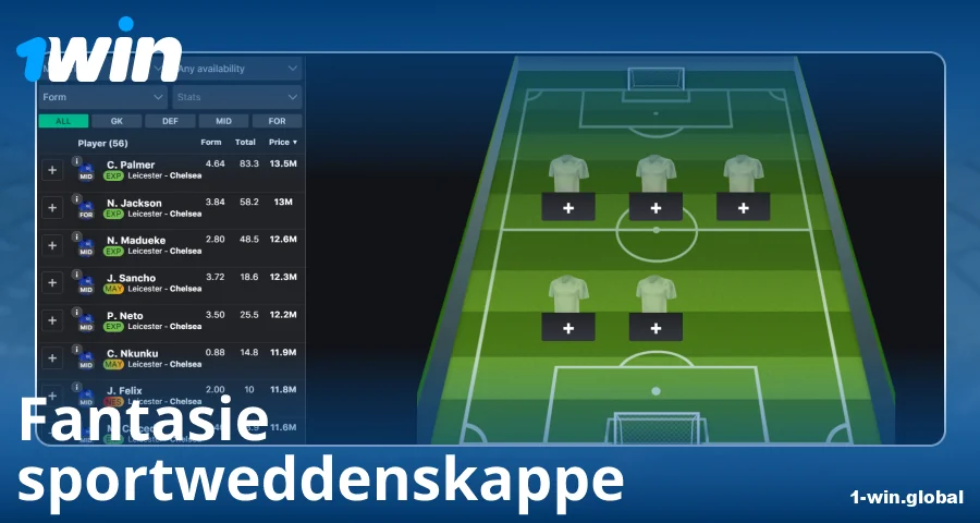 Speel fantasie sport op 1Win