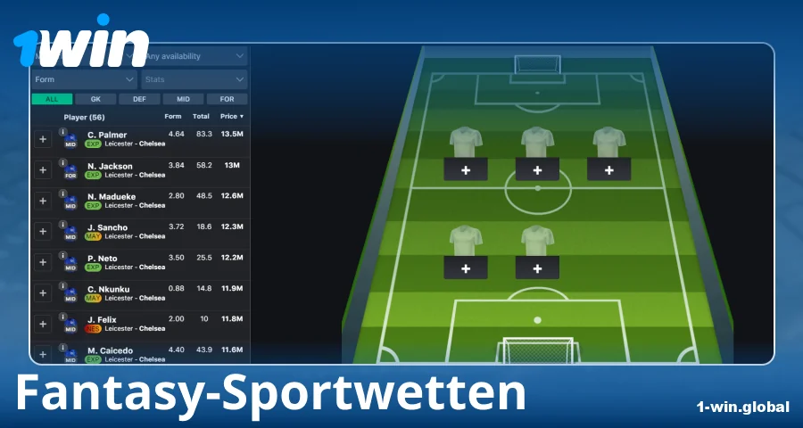Fantasy-Sport bei 1Win Deutschland spielen