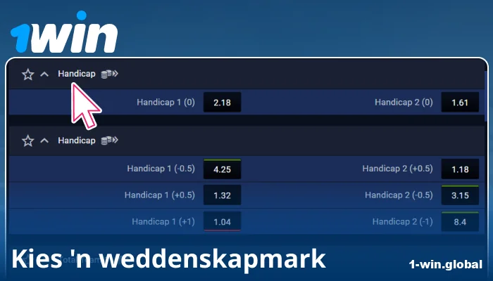Kies 'n weddemark op 1Win