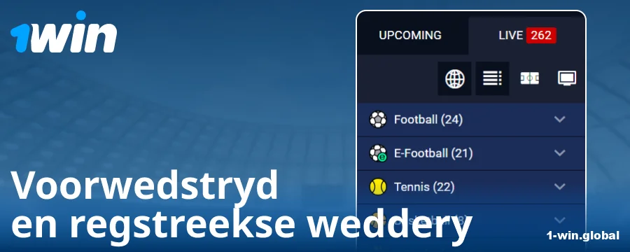 Tipes kompetisies op die 1Win webwerf