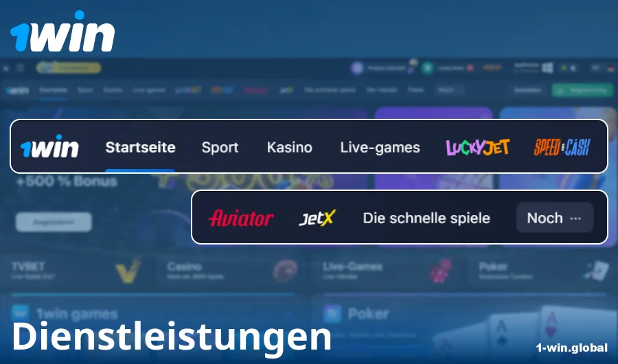 Funktionen der 1Win-Website Deutschland