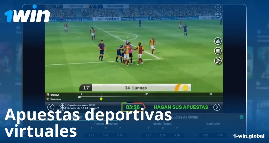 Jugar deportes virtuales para jugadores españoles de 1Win