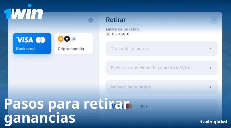 Instrucciones para retiros de dinero en 1Win España