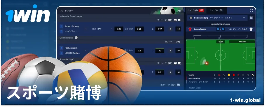 1Win JPオンラインブックメーカーでスポーツに賭ける