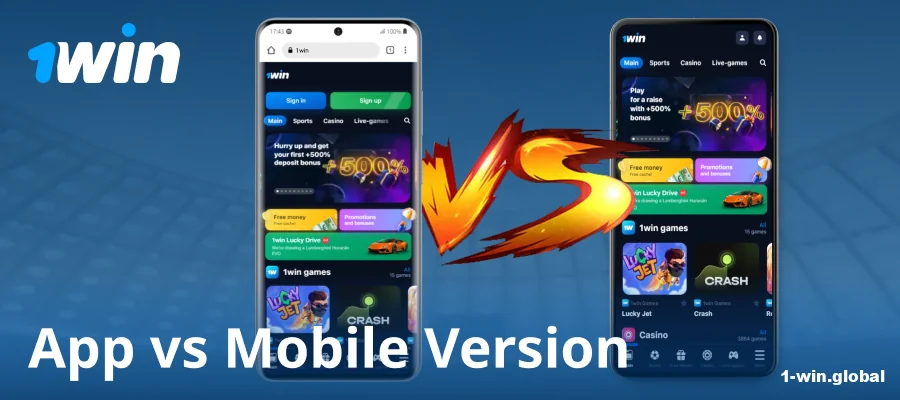 Difference between 1win app and mobile browser version