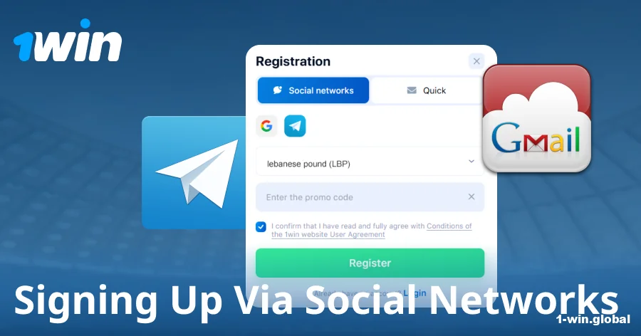 Joining 1win via social media networks