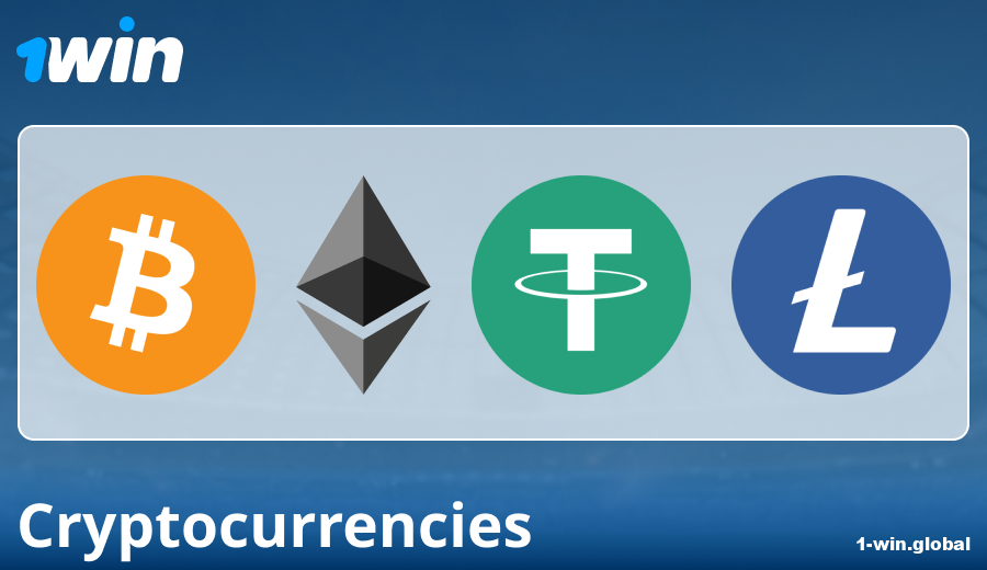 Payment features via cryptocurrencies at 1Win