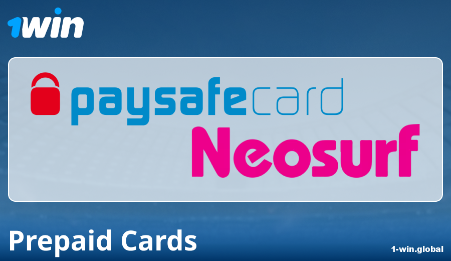 Payment features via prepaid cards at 1Win